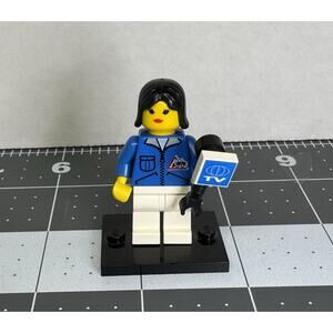 Lego Vintage Minifigure Broadcaster With Mic SET 6553 Blue tv Minifig